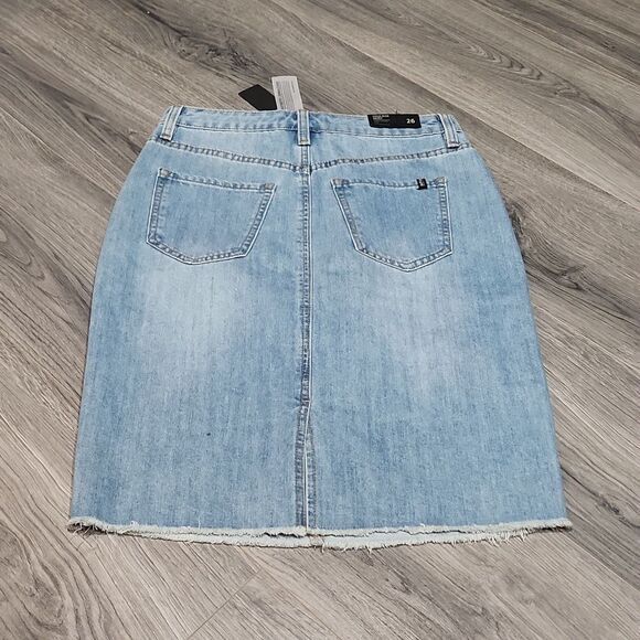NWT High Rise Jupe Buffalo Ivy Star Denim Raw Hem Skirt - Picture 9 of 11